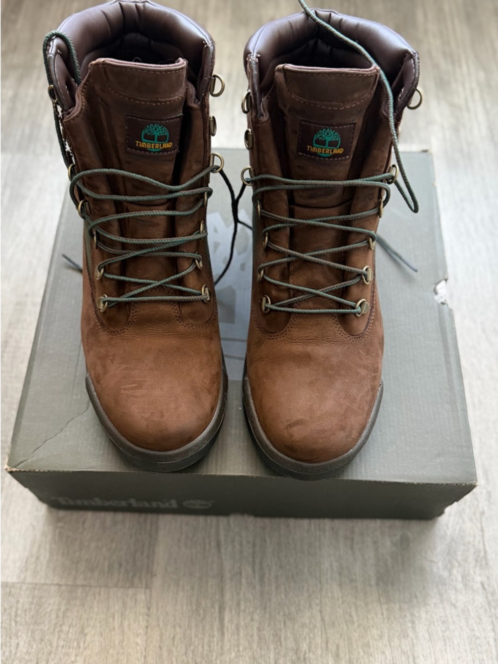 Timberland Men's Brown Suede & Olive Green Hiking Boots - Picture 2 of 3